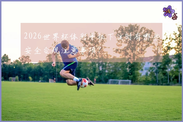 2026世界杯体彩手机下注时有哪些安全合规注意事项？