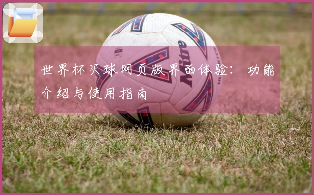 世界杯买球网页版界面体验：功能介绍与使用指南